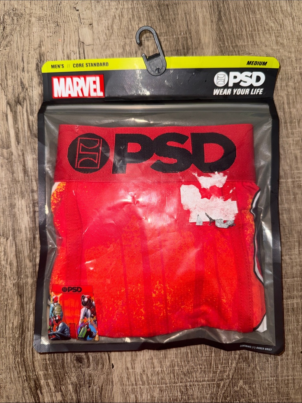 PSD Marvel Red Boxer Briefs with Black Logo